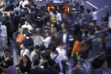 on the streets in the City centre of Tokyo in Japan in Asia,



