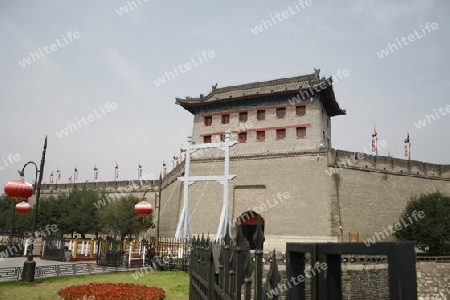 Altstadt von Xian, Zugbruecke und Stadtmauer