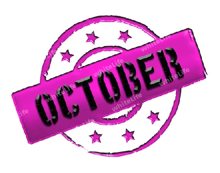 Sign, symbol, stamp or icon for your presentation, for websites and many more named OCTOBER