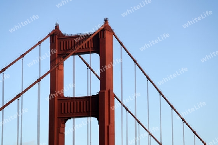 Golden Gate Bridge im Abendlicht , San Francisco, Kalifornien , USA