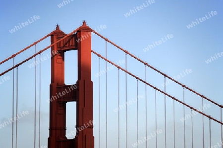 Golden Gate Bridge im Abendlicht , San Francisco, Kalifornien , USA