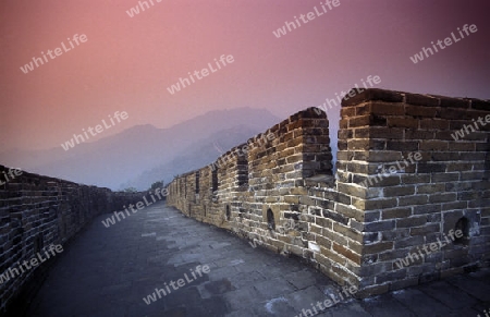 the great wall near the city of beijing in the east of china in east asia. 