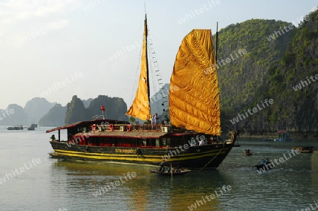 Dschunke in der Halong Bay