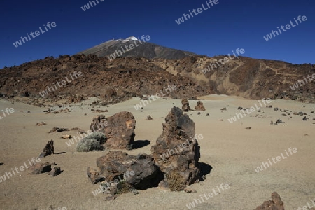 The Volcano Teide on the Island of Tenerife on the Islands of Canary Islands of Spain in the Atlantic.  