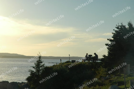 Picknick bei Sonnenuntergang