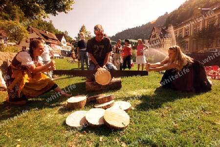 a summerfest in the old town of the villige Schiltach in the Blackforest in the south of Germany in Europe.