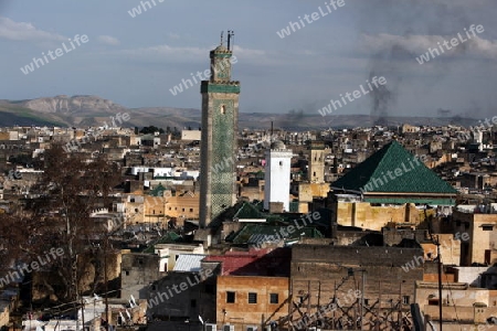 The Medina of old City in the historical Town of Fes in Morocco in north Africa.