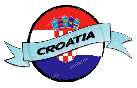 CROATIA - your country shown as illustrated banner for your presentation or as button...