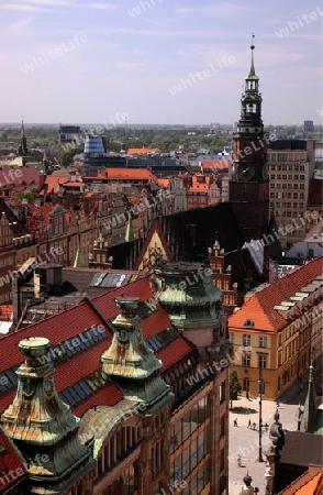 Der Stray Rynek Platz  in der Altstadt von Wroclaw oder Breslau im westen von Polen.