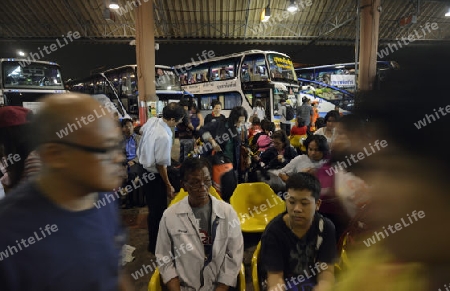 Der Bus Bahnhof Mor Chit in der Hauptstadt Bangkok von Thailand in Suedostasien.