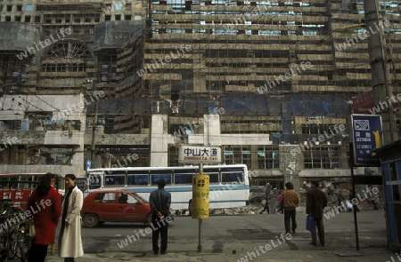 the city centre of Wuhan in the province of Hubei in china in east asia. 