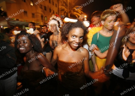 the carneval in the city of Las Palmas on the Island Gran Canary on the Canary Island of Spain in the Atlantic Ocean. 