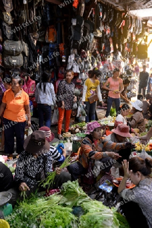 The Market in the old City of Siem Riep neat the Ankro Wat Temples in the west of Cambodia.