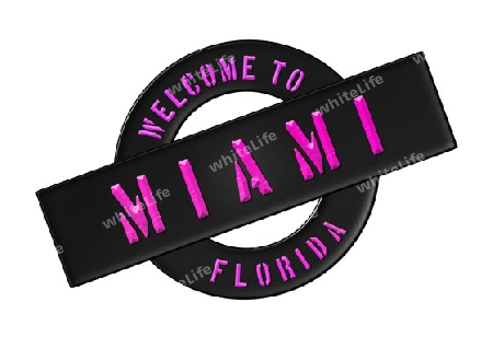 Illustration of WELCOME TO MIAMI as Banner for your presentation, website, inviting...