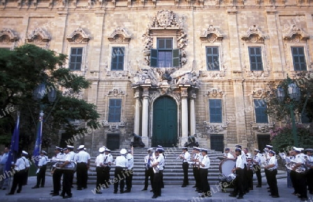 The Auberge de Castile in the old Town of Valletta on Malta in Europe.