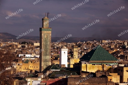 The Medina of old City in the historical Town of Fes in Morocco in north Africa.