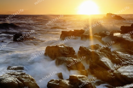 Sonnenuntergang auf Bird Island, Lamberts Bay, Western Cape, Westkap, S?dafrika, Afrika