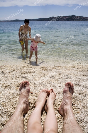 Familie bei den Meer