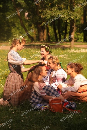 a Summer Festival in a Parc in the old City of Vilnius in the Baltic State of Lithuania,  