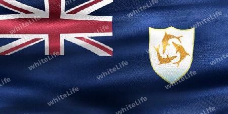 Anguilla flag - realistic waving fabric flag