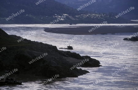 the landscape of the yangzee river in the three gorges valley up of the three gorges dam projecz in the province of hubei in china.