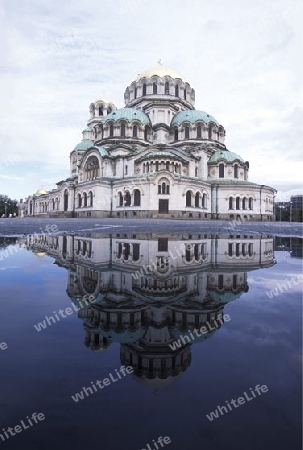 The Nevski church in the city of Sofia in Bulgaria in east Europe.