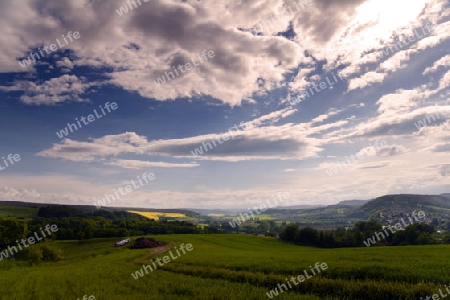 Th?ringer Landschaft bei Kahla zum Sonnenuntergang