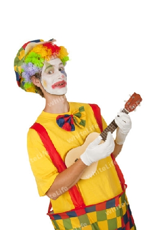 Clown freigestellt auf weissem Hintergrund