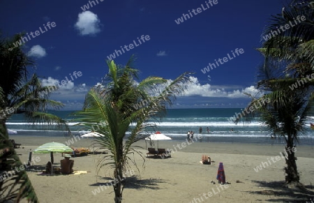 Ein Strand in Nusa Dua im Sueden der Insel Bali in Indonesien in Suedostasien.