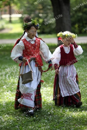 a Summer Festival in a Parc in the old City of Vilnius in the Baltic State of Lithuania,  