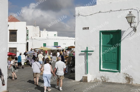  the old town of Teguise on the Island of Lanzarote on the Canary Islands of Spain in the Atlantic Ocean. on the Island of Lanzarote on the Canary Islands of Spain in the Atlantic Ocean.
