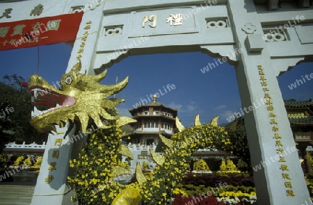 a traditional chinese Temple in Hong Kong in the south of China in Asia.