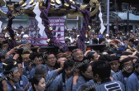 one of the big Festival in the Asakusa Senso Ji Tempel in the city centre of Tokyo in Japan in Asia,



