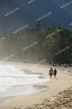 Amerika, Suedamerika, Venezuela, Karibik, Choroni Der Traumstrand Playa Grande von Choroni im Nationalpark Henri Pittier im zentralen norden von Venezuela