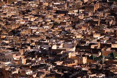 The Medina of old City in the historical Town of Fes in Morocco in north Africa.