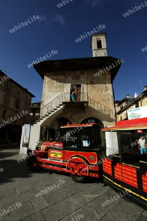 The Square in the Fishingvillage of Orta on the Lake Orta in the Lombardia  in north Italy. 