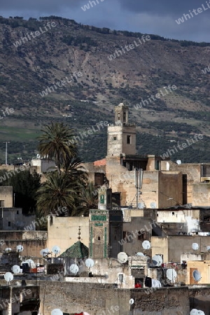 The Medina of old City in the historical Town of Fes in Morocco in north Africa.