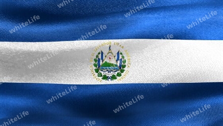 3D-Illustration of a El Salvador flag - realistic waving fabric flag.