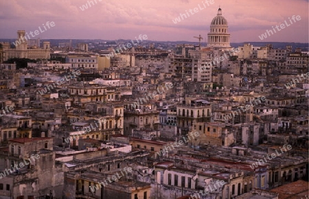 the old town of the city Havana on Cuba in the caribbean sea.