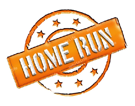 Sign, symbol, stamp or icon for your presentation, for websites and many more named HOME RUN