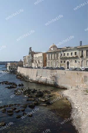 the old Town of Siracusa in Sicily in south Italy in Europe.