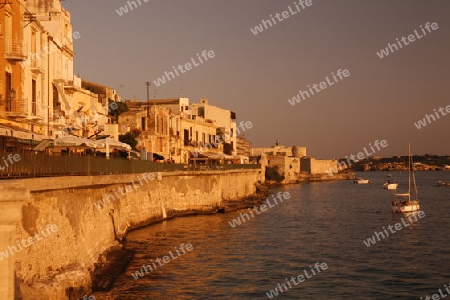 the old Town of Siracusa in Sicily in south Italy in Europe.