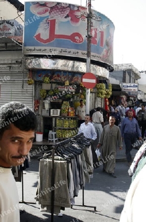 a market road in the City Amman in Jordan in the middle east.