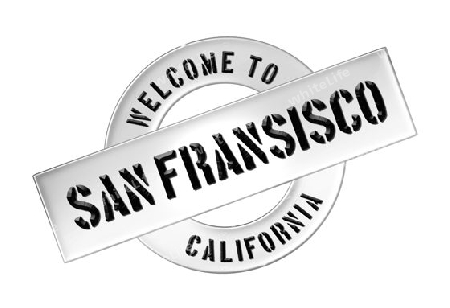 Illustration of WELCOME TO SAN FRANSISCO as Banner for your presentation, website, inviting...