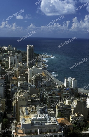 The city centre of Beirut on the coast in lebanon in the middle east.