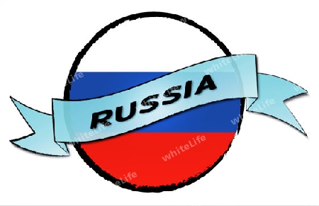 Circle Land Russia - your country shown as illustrated banner for your presentation or as button...