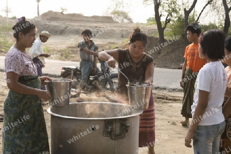 a soup Restaurant near the Town of Myingyan southwest of Mandalay in Myanmar in Southeastasia.