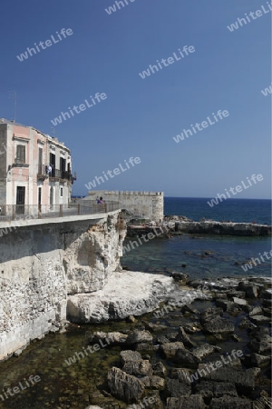 the old Town of Siracusa in Sicily in south Italy in Europe.