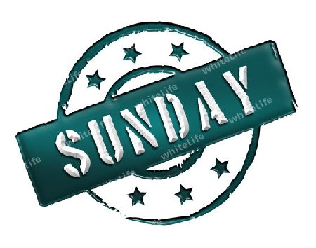 Sign, symbol, stamp or icon for your presentation, for websites and many more named SUNDAY