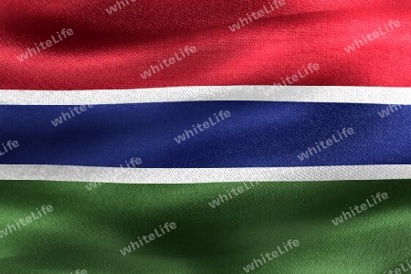 Gambia flag - realistic waving fabric flag